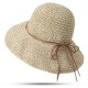 Women Foldable Sunscreen Anti-UV Bucket Straw Hat Outdoor Casual Travel Beach Sea Floppy Hat