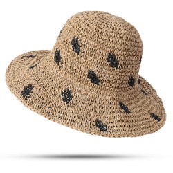 Women Foldable Sunscreen Bucket Straw Hat Outdoor Casual Travel Beach Sea Floppy Hat