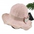 Women Foldable Sunshade Beach Hat Outdoor Breathable Bowknot Bucket Cap