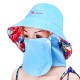 Women Folding Floral Fisherman Hat Double Sided Wear Summer Beach Wide Brim Visor Cap