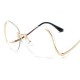 Women Frameless Curved Leg Anti-UV Sunglasses Gradient Color Lens Glasses