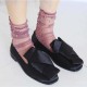 Women Girl Black Harajuku Fish Net Socks Hollow Out Breathable Sexy Pearl Mesh Ankle Socks