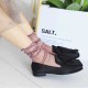 Women Girl Black Harajuku Fish Net Socks Hollow Out Breathable Sexy Pearl Mesh Ankle Socks