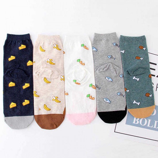 Women Girl Cartoon Cute Cotton Ankle Socks High Elastic Adjustable Summer Socks