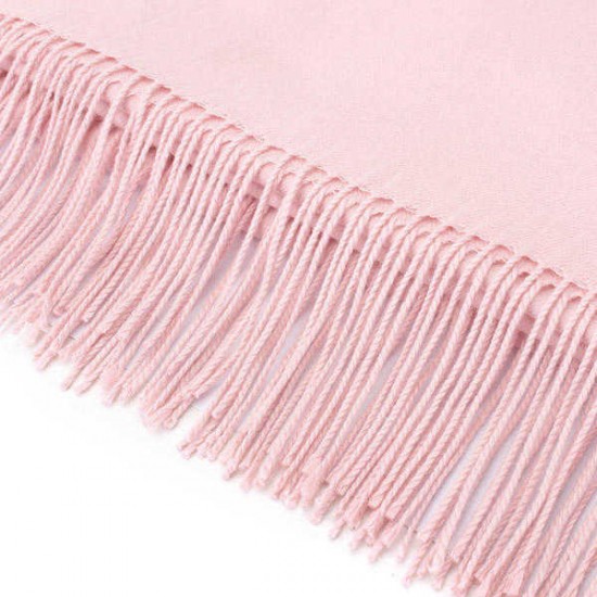 Women Girl Cashmere Imitation Scarves Pure Color Long Tassel Fringed Shawls Pashmina