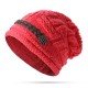 Women Girl Crochet Strap Knitting Caps Button Decorative Baggy Beanie Hat