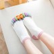 Women Girl Cute Cartoon Cotton Five Toe Socks