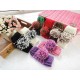 Women Girl Half Fingerless Kniting Color Mixing Ball Screen Touch Gloves