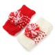 Women Girl Half Fingerless Kniting Color Mixing Ball Screen Touch Gloves