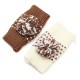 Women Girl Half Fingerless Kniting Color Mixing Ball Screen Touch Gloves