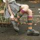 Women Girl Patchwork Harajuku Style Long Tube Socks Casual Cotton Warm Elastic Stockings