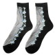 Women Girl Rose Floral Embroidery Sheer Mesh Transparent Socks Short Ankle Breathable Hosiery