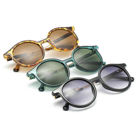 Women Girl Round Full Frame Sun Glassess PC Lens Uv Protection Transparent Vintage Glasses