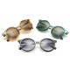 Women Girl Round Full Frame Sun Glassess PC Lens Uv Protection Transparent Vintage Glasses