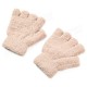 Women Girl Soft Coral Fleece Gloves Fingerless Pure Color Short Mittens Women Girl Soft Coral Fleece Gloves Fingerless Pure Color Short Mittens