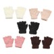 Women Girl Soft Coral Fleece Gloves Fingerless Pure Color Short Mittens Women Girl Soft Coral Fleece Gloves Fingerless Pure Color Short Mittens