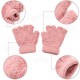 Women Girl Soft Coral Fleece Gloves Fingerless Pure Color Short Mittens Women Girl Soft Coral Fleece Gloves Fingerless Pure Color Short Mittens