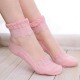 Women Girl Summer Ultra Thin Socks Transparent Breathable Crystal Lace Ankle Socks