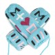 Women Girl Winter Knitted Golves Cute Cartoon Heart Pattern With Rope Thick Mittens