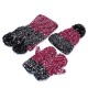 Women Girls Christmas Knit Snow Hat Gloves Scarf Winter Warm Trend Three-Piece Set