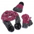 Women Girls Christmas Knit Snow Hat Gloves Scarf Winter Warm Trend Three-Piece Set