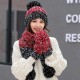 Women Girls Christmas Knit Snow Hat Gloves Scarf Winter Warm Trend Three-Piece Set