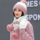 Women Girls Christmas Knit Snow Hat Gloves Scarf Winter Warm Trend Three-Piece Set