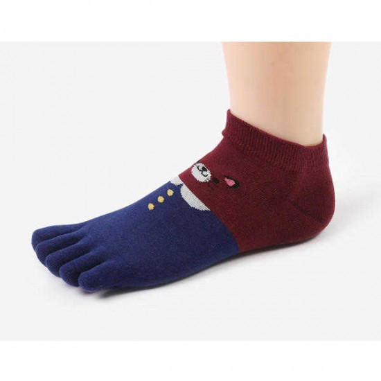 Women Girls Cotton Five Toe Sock Causal Breathable Sports Boat Socks