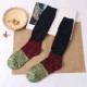 Women Girls Knitting Crochet Stripe Legs Socks Harajuku Style Mixed Color Patchwork High Hosiery