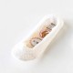 Women Girls Lace Boat Socks Silicon Antiskid Invisible Liner No Show Peep Low Cut Hosiery