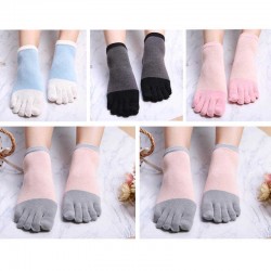 Women Girls Simple Style Five-Toe Socks 5-Pair Set Short Tube Ankle Socks