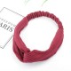 Women Girls Simple Style Knit Stripes Solid Color Headband Sports Yoga Casual Twisted Hair Band