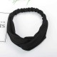 Women Girls Simple Style Knit Stripes Solid Color Headband Sports Yoga Casual Twisted Hair Band