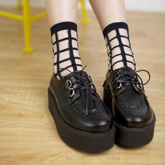 Women Girls Summer Transparent Hipster Socks Plaid Grid Crystal Silk Lace Mesh Ankle Socks