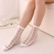 Women Girls Summer Transparent Hipster Socks Plaid Grid Crystal Silk Lace Mesh Ankle Socks