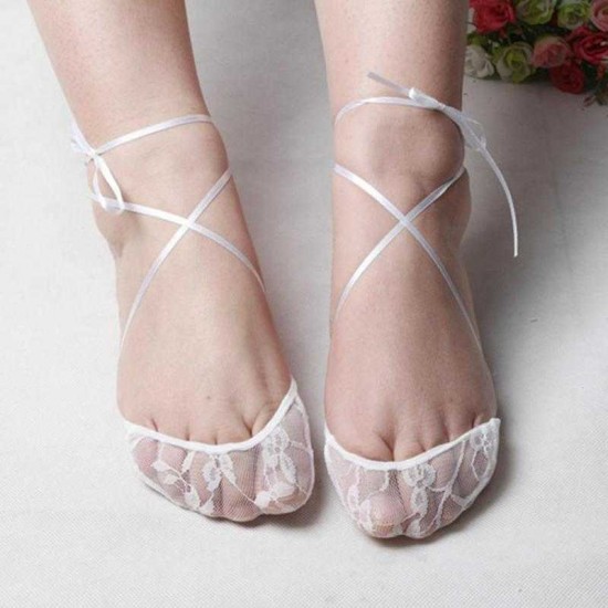 Women Girls Ultra Thin Mesh Lace Sexy Boat Socks Breathable Invisible Non-slip Elastic Nylon Socks