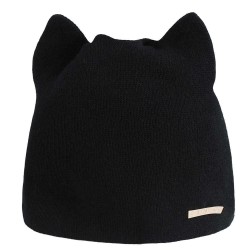 Women Girls Winter Cat Ears Knit Cap Earmuffs Warm Beanie Hat Skullcap