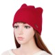 Women Girls Winter Cat Ears Knit Cap Earmuffs Warm Beanie Hat Skullcap