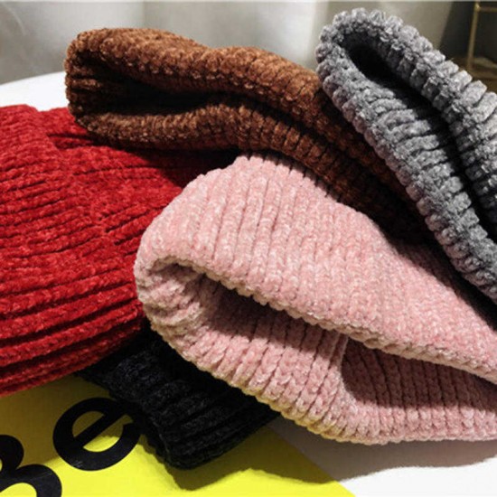 Women Girls Winter Chic Street Hip-Hop Hat Rolled Cuff Knit Melon Cap Beanie Skullcap