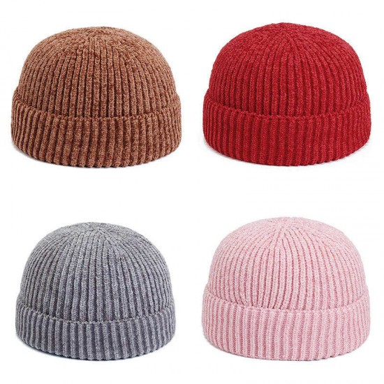 Women Girls Winter Chic Street Hip-Hop Hat Rolled Cuff Knit Melon Cap Beanie Skullcap