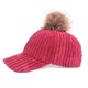 Women Girls Winter Corduroy Thick Strip Pompom Outdoor Sports Baseball Peaked Cap Women Girls Winter Corduroy Thick Strip Pompom Outdoor Sports Baseball Peaked Cap