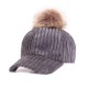 Women Girls Winter Corduroy Thick Strip Pompom Outdoor Sports Baseball Peaked Cap Women Girls Winter Corduroy Thick Strip Pompom Outdoor Sports Baseball Peaked Cap