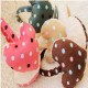 Women Girls Winter Cute Dot Print Hearts Shape Fur Warm Earmuffs