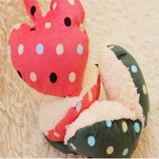 Women Girls Winter Cute Dot Print Hearts Shape Fur Warm Earmuffs