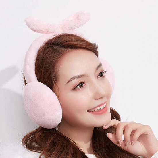 Women Girls Winter Cute Faux Fur Plush Earmuffs Washed Adjustable Ear Warmer