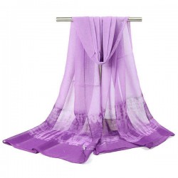 Women Gradient Color Chiffon Shawl Spring Autumn Travel Warm Scarf