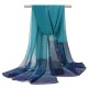 Women Gradient Color Chiffon Shawl Spring Autumn Travel Warm Scarf