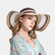 Women Gradient Hollow Large Edge Cap Travel Shade Straw Hat