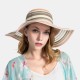 Women Gradient Hollow Large Edge Cap Travel Shade Straw Hat