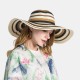 Women Gradient Hollow Large Edge Cap Travel Shade Straw Hat